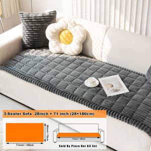 TEMU 1개, 모던 솔리드 컬러 플란넬 소파 커버, 두께 3cm 짧은 플러시, 반려동물 친화적 미끄럼 방지, 내구성 있는 소파 보호대, 노르딕 스타일, 세탁기 세탁 가능, 5가지 색상 제공, 싱글, 더블, 트리플, 쿼드러플 소파용