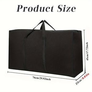 TEMU 튼튼한 손잡이와 더블 지퍼가 특징인 옥스포드 천 소재 대형 수납 가방 - 집이동, 여행 및 야외 캠핑에 적합한 접이식 트렁크 정리함