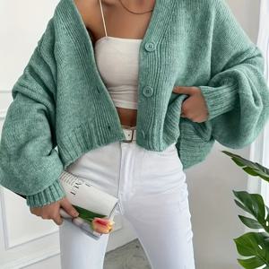TEMU 우아한 솔리드 컬러 가디건