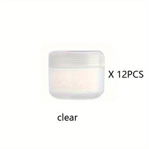 TEMU 12/24개 50G/50ml (1.7oz) 화장품 용기, 라이너 및 돔 뚜껑 포함, 화장품 샘플, 크림, 로션용, 화이트 핑크, 그린, 옐로우, 클리어