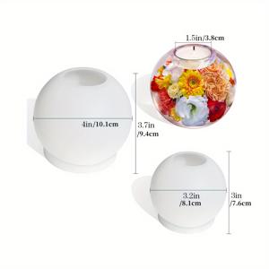 TEMU 차 안개등 촛대 홀더용 실리콘 몰드 2개, 차 안개등 촛대 홀더용 구형 실리콘 몰드 2개, 식탁 중앙 장식용 볼, 구형 에폭시 레진 몰드, 웨딩 장식, 홈 데코