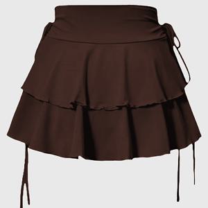 TEMU 여성용 우아한 하이웨이스트 A라인 스커트 - 봄/여름/가을용 다용도 패션, 단색, 플리츠 디자인, 하이웨이스트 스커트