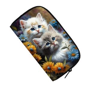 TEMU 귀여운 고양이 디자인 여성 지갑, 귀여운 고양이 모티프 특징, ID 및 신용 카드 보관에 적합, 매력적인 돈 가방, 스타일리시한 롱 클러치, 선물용으로 이상적