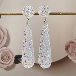 TEMU 우아한 긴 레진 드랍 귀걸이 - 여성용 컬러풀하고 고급스러운 스타일 | 캐주얼 의상 및 파티에 완벽함