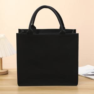 TEMU 캐주얼 심플 두꺼운 여성 토트백 블랙 입체 대용량 내구성 쇼핑 핸드백