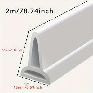 TEMU 2M/78.74인치 방수 샤워문 방수대, 접이식 물 튐 방지 가드, 욕실 물 누수 방지 자체 접착식 장벽, 건조 및 습한 구역을 분리하는 물막이 스트립, 욕실 및 조리대 등에 적합