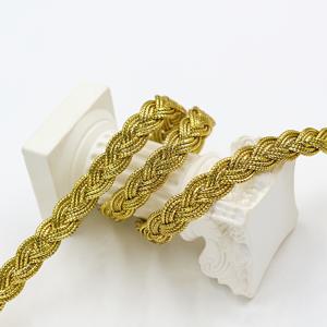 TEMU 8mm 금색 및 은색 실 3야드 브레이드 브레이드 레이스 웨빙 수제 모자 의류 헤어밴드 공예 용품