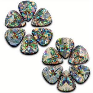 TEMU 베이스 기타용 다양한 보석 나비 모양 피크 12개 세트 (0.46, 0.71, 1.0mm 사이즈), 어쿠스틱 기타 및 우쿨렐레에 적합