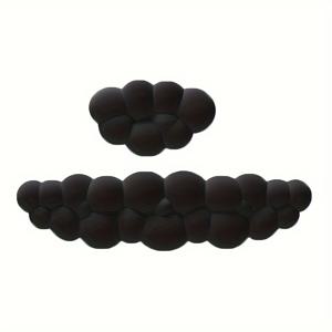 TEMU 인체공학적 마우스 패드 2개 세트 (손목 지지대 및 키보드 손목 받침 포함), 편안한 타이핑 및 사무실 게임을 위한 메모리 폼 디자인