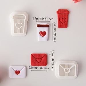 TEMU 발렌타인데이 주얼리 공예, 웨딩 귀걸이 선물용 레터 및 우편함 폴리머 클레이 커터 2개 세트, 부드러운 폴리머 클레이 몰드