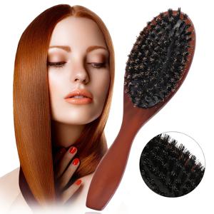 TEMU 여성 및 남성을 위한 천연 모발 브러시 - 부드러운 나무 손잡이, 광택 & 질감 회복, 얇고 짧은 머리용, 모든 헤어 타입에 적합한 부드러운 빗질 & 스타일링 브러시 | 스타일리쉬 그루밍 도구 | 나무 손잡이 브러시