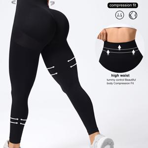 TEMU 여성용 하이웨이스트 풀크림 요가 팬츠 - 솔리드 컬러 무릎 커버 운동 레깅스, 부드러운 스트레치 체육복, 사계절 트레이닝 & 캐주얼 운동복, 비투명 타이트핏 (세탁기 사용 가능) - 사계절 여성 스포츠