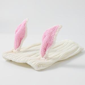 TEMU 귀여운 부활절 애완 동물 토끼 모자 (고양이 및 강아지용), 편안한 니트 귀 덮개 디자인, 불안 완화 및 바람 방지 효과, 애완 동물 부활절 의상으로 완벽