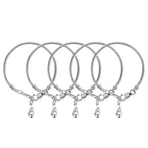 TEMU 여성 주얼리 제작을 위한 손으로 만든 뱀 모양 팔찌 5개, 하트 모양 메탈 팔찌, 조절 가능한 스네이크 모양 팔찌