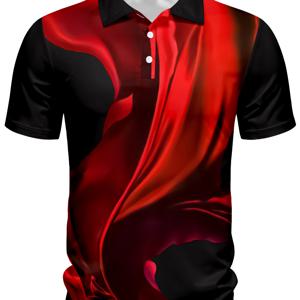 TEMU 남성용 3D 패턴 프린트 골프 티셔츠, 여름 패션 캐주얼 반팔 테니스 셔츠