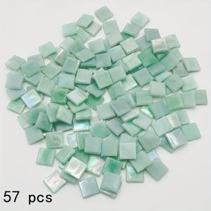TEMU 고온 소성 퍼플 아이스 옥 유리 0.591*0.591인치 57개, 수제 DIY 장식 미술 영역 페인팅 프로젝트 수공예품 재료 사각형 재료, 창의적인 장식 퍼즐용