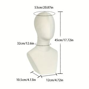 TEMU 마네킹 헤드, 가발 스탠드 마네킹 헤드, 모델 헤드, 심플 가발 디스플레이 스탠드, 패브릭 커버 마네킹 헤드, 가발, 모자, 목걸이, 스카프 전시용 마네킹 헤드, 핀 삽입 가능 마네킹 헤드, 액세서리 디스플레이 소품, 다기능 마네킹 헤드 모델