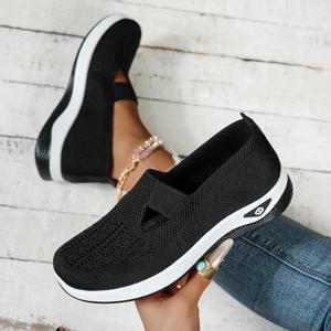 TEMU UMIK 여성용 와이드 와이드 통기성 슬립온 스니커 - 가벼운 편안한 아치 지원, 전일용 착용을 위한 미끄럼 방지 PVC 밑창, 캐주얼 및 전문 용도로 다양한 색상 옵션, 편안한 신발, 세련된 신발, 유연한 신발