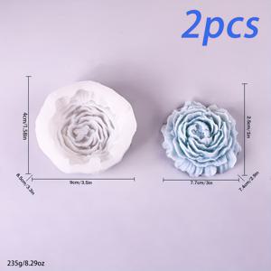 TEMU 2개입 초대형 모란 꽃 실리콘 몰드, 웨딩 발렌타인데이, 어버이날 꽃 장식, 비누 만들기 몰드, 양초 장식에 적합