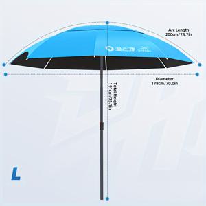 TEMU 유지원 1개 낚시용 우산: 360° 조절 가능, 휴대용 & 내구성 강화, 지면 스테이크 포함 | 낚시, 매점, 정원, 상점 및 야외용 | 로고는 배치에 따라 다름