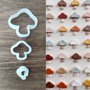 TEMU 3피스 스타일 버섯 모양 폴리머 클레이 커터 세트 - 3가지 사이즈의 식물 테마 주얼리 만들기 키트, 휴가 및 러스틱한 장면에 이상적인 DIY 주얼리 및 귀걸이 제작 컷팅 도구