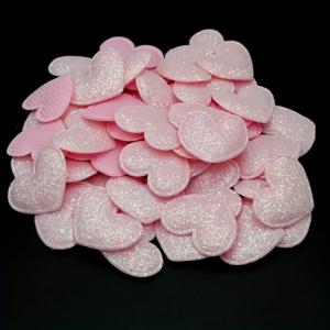 TEMU 50개 골드 글리터 하트 시퀸: DIY 헤어 액세서리, 헤어 클립, 장식, 의류, 모자, 공예 및 재봉용품에 적합 - 화이트, 진한 핑크, 옐로우, 블루, 퍼플 포함