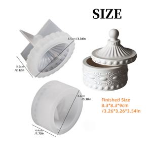 TEMU 2개/세트 조각된 보관함 실리콘 몰드, 패턴 석고 보관함 몰드, 캔들 홀더 몰드, 보관함 주조용 실리콘 몰드, 창의적인 콘크리트 석고 몰드, 석고 및 레진 공예에 적합, 현대적 디자인, 공예 애호가와 DIY 애호가를 위한 완벽한 선물, 홈과 생일 선물로 적합