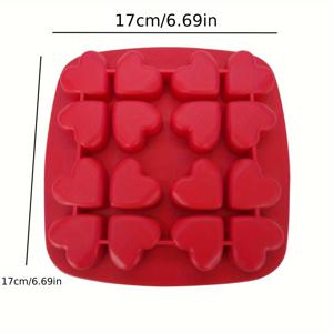 TEMU 16구 하트 모양 실리콘 몰드 - DIY 석고, 콘크리트, 레진 캔들 만들기용