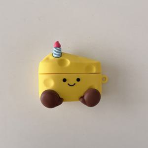 TEMU 에어팟 1/2/3/4/Pro 이어폰 커버에 적합한 옐로우 치즈 이어폰 케이스