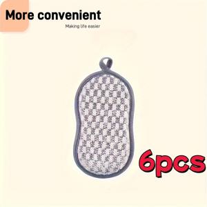 TEMU 6개 초흡수성 극세사 스펀지, 내구성, 재사용 가능, 세탁기 사용 가능. 청소 스펀지, 양면 수세미 패드, 설거지 스펀지, 고급 주방 스펀지, 6-30개 내구성 및 스크래치 방지 스펀지. 신학기