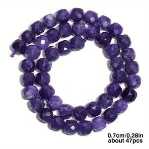 TEMU 비즈 & 비즈 어쏘트먼트 - 천연 다크 퍼플 스톤 비즈 7mm 각진 사각 큐브 비즈 DIY 주얼리 만들기용 - 팔찌, 목걸이, 우아한 참 & 패션 비즈 액세서리에 이상적