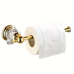 TEMU 1개 화장지 홀더 - 골드 벽걸이형 욕실 티슈 롤 홀더, 모던 럭셔리 욕실 액세서리, 홈 & 호텔용 쉬운 드릴 설치, 현대적 장식 | 반짝이는 메탈릭 마감, 욕실 수납