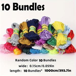 TEMU 5/10/16 묶음 폴리에스터 쥬얼리 코드 | 팔찌/목걸이 제작용 비탄력성 비딩 실 - 엉킴 방지 마크라메 스트링, DIY 태슬 용품 및 장식 액세서리 키트