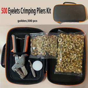 TEMU 500개 메탈 아일렛 도구 세트 (메탈 아일렛 홀 펀치 키트, 3/8인치 아일렛 프레스 도구, 10mm 메탈 아일렛 포함 완전한 아일렛, 캔버스, 천, 가죽 수리 및 설치용 휴대용 메탈 아일렛 도구 포함)