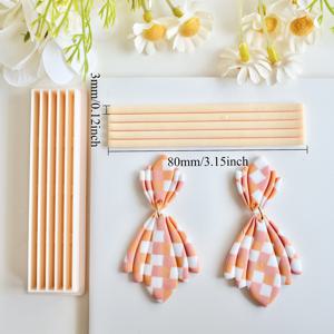 TEMU 다양한 크기의 직선 폴리머 클레이 귀걸이 커터 5종, 주얼리 제작용 조형 도구, 엠보싱 몰드 및 공예 용품. 모양 체크 슬래브 제작기 (네클세스 및 펜던트 제작용 직사각형 클레이 커터 포함)