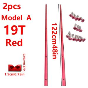 TEMU 2개 48인치 알루미늄 T-트랙 레드 & 블루 스크류 포함 - 내구성을 위한 미세 샌드블라스트 아노다이징, 작업대 및 가구 조립용 사전 천공된 장착 구멍, 목공용 T 트랙 레일