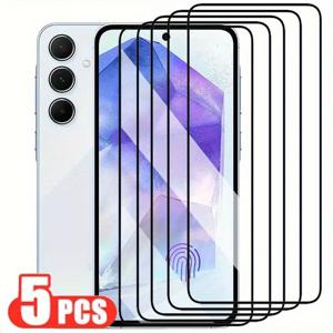 TEMU 갤럭시 A56/A36/A26 폰 스크린 보호 필름 A16/A16 5G/A06 보호 필름 A06 5G/A55/A35/A25/A15/A15 5G/A05/A05S/A54 5G/A53 5G/A33 5G/A13/A52S 5G/A12/A10/A10S/A40/A50/A50S용 5개 풀 커버 강화 유리 스마트폰 보호 필름