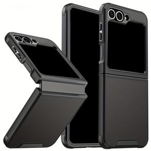 TEMU 휴대폰 케이스 - 삼성 갤럭시 Z 플립 6, 5, 4, 5G 및 Z 플립 7용 마그네틱 충격 방지 아머 케이스, 무선 충전 호환 백 커버 특징