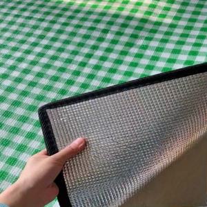 TEMU 휴대용 접이식 야외 피크닉 매트, 잔디 매트, 알루미늄 필름 소재 캠핑 담요, 밝고 생생한 색상, 캠핑, 해변 나들이, 봄 피크닉에 적합