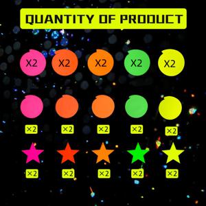 TEMU 30개입, UV 행잉 스위들 장식 종이 네온 스트리머 천장 별 네온 가랜드 블랙 라이트 네온 장식, 어두운 빛 파티 용품 및 장식 생일 네온 파티 답례품