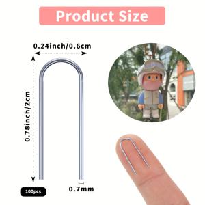 TEMU U자형 티타늄 스틸 리프팅 링 또는 세라믹 장식품, 유리 공예품, 도자기용 100개입 1박스, 주얼리 제작용 플라스틱 보관 상자 1개 포함