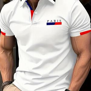 TEMU 남성용 여름 캐주얼 반팔 티셔츠, 3D 디지털 프린트, 100% 폴리에스터 스트레치 니트 원단, 레귤러 핏 버튼업 칼라, 풀바디 그래픽 디자인 아웃도어 스포츠 & 레저용, 클래식 터нд다운 칼라, 신축성 있는 소재, 내구성 있는 캐주얼웨어, 스타일리시한 티셔츠, 통기성 좋은 재질, 운동 애호가를 위한 티