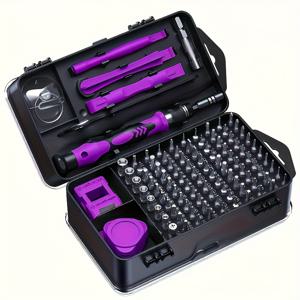 TEMU 115in 1 전문가용 스크루드라이버 세트, 강력한 자석 다기능 도구 키트 (모양 드릴 비트 포함), 내식성 금속 마감, 원웨이 헤드 스타일, 정비공에게 이상적 - 조립 불필요