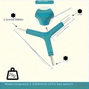 TEMU 3-in-1 트리던트 렌치 - 자전거 유지보수용 Y형 헥스 키, 자전거 도구 렌치로 변환, 좁은 공간을 위한 3면 렌치, 내구성 있는 금속 구조, 변형 없는 기계, 자전거 도구 렌치, 세련된 금속 피니시, 강력한 도구 디자인