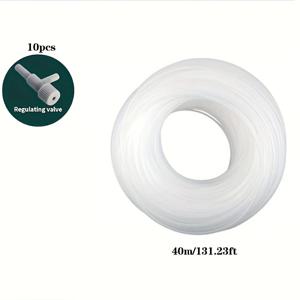 TEMU 20m/65.62ft 또는 40m/131.23ft 유연한 PVC 수족관 공기 튜브 - 3/16인치 표준 밸브 호환 호스, 어항, 연못, 수경 재배 시스템 및 CO2 설정용 조절 가능한 밸브 (화이트), 연못 유지 관리, 매끄러운 질감, 신뢰할 수 있는 소재, 수생 애호가용