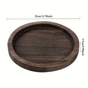 TEMU 14인치/35cm 초대형 라운드 오토만 테이블 트레이 - 러스틱 스타일 가벼운 나무 서빙 트레이, 팜하우스 데코용 - 거실, 주방, 아침식사용 대형 커피 테이블 트레이, 식품 접촉 불가