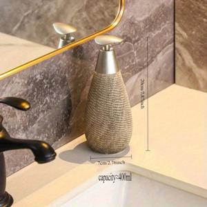 TEMU 1개 빈티지 브러시드 세라믹 비누 디스펜서 - 리필 가능한 펌프 병, 액체 비누, 샴푸, 샤워 젤, 주방 세제용 - 프탈레이트 프리, 전기 필요 없음, 욕실, 주방, 호텔 & B&B에 적합한 욕실 액세서리, 우아한 펌프 디자인, 내구성 있는 구조, 클래식 스타일, B&B 설치