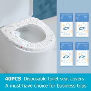 TEMU 일회용 변기 커버 40개입 - 부드럽고 매우 두꺼운 이중 레이어로 가정 및 여행용 - 개별 포장 위생 패드