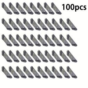 TEMU 【인기 선택】100개 스틸 코너 브라켓 - 가구용 헤비듀티 삼각형 커넥터, 목재 프레임 지지대, 쉬운 설치