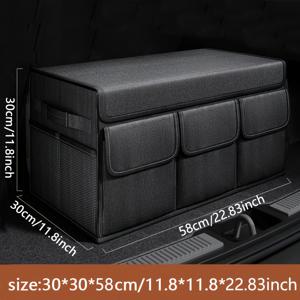 TEMU 차량 트렁크 수납 가방, 여행 가방 정리함, 각종 차량 정리 가방, 다용도 포켓 정리함, 자동차 액세서리. 대용량 트렁크 정리함 포함, SUV, 지프, 세단용 접이식 (블랙, 스탠다드).